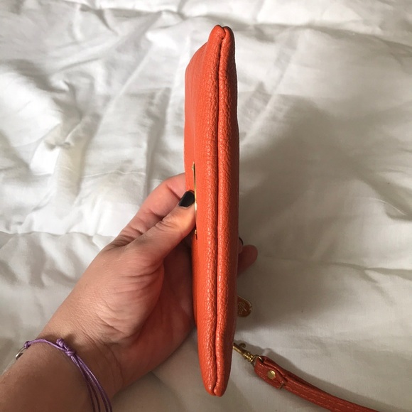 MULBERRY Orange Leather Wristlet Zip -Up - Picture 9 of 12